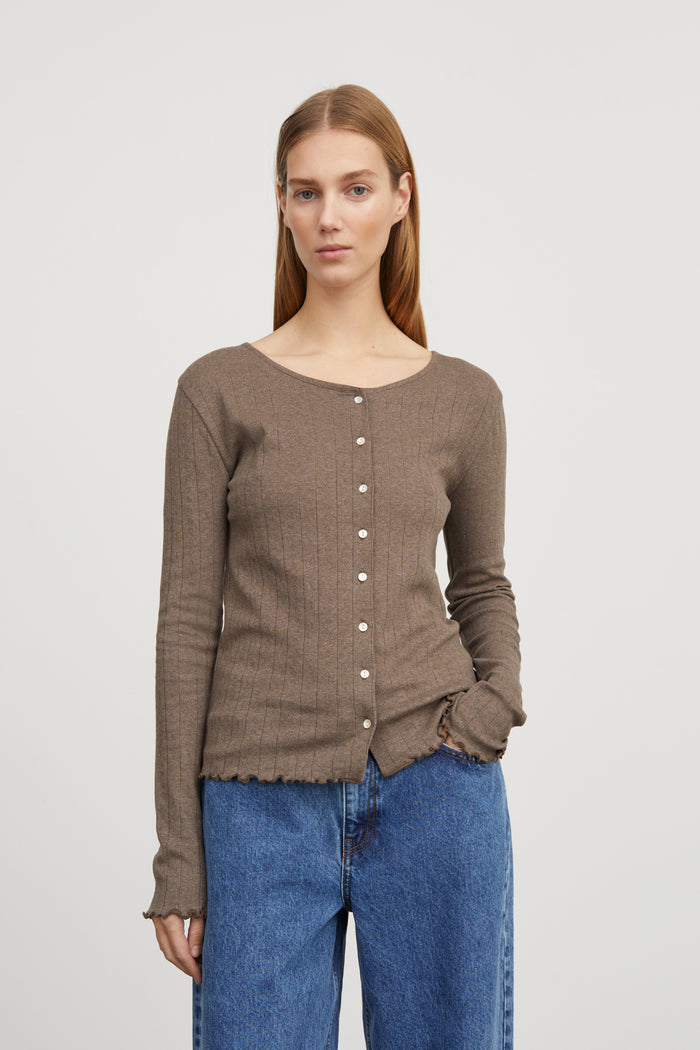 Skall Studio - Edie Cardigan - Brown Melange