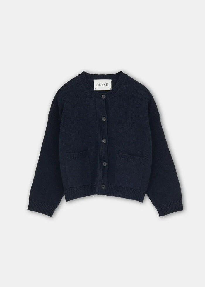 Aiayu - Cobe Wool Cardigan - Black Blue