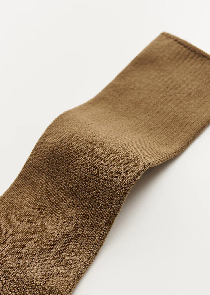 Aiayu - Cotton Rib Socks - Chestnut