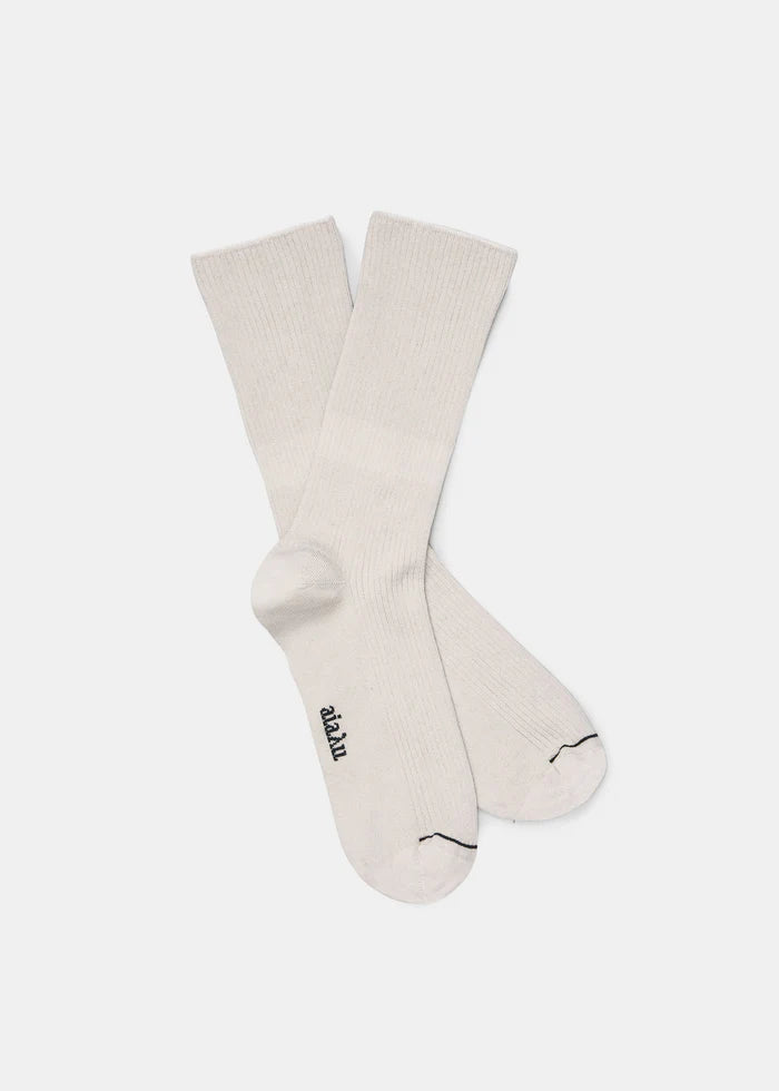 Aiayu - Cotton Rib Socks - Milk