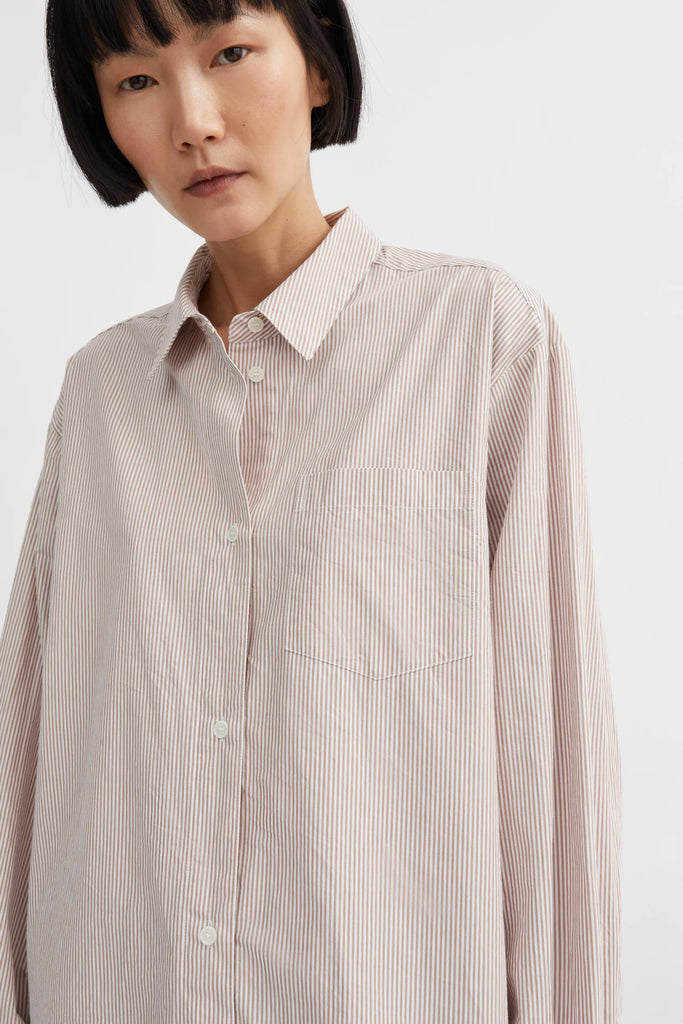 Skall Studio - Edgar Shirt - Warm Beige/White Stripe