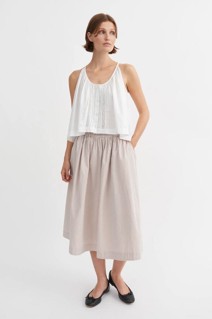 Skall Studio - Ginny Skirt - Warm Beige/White Stripe