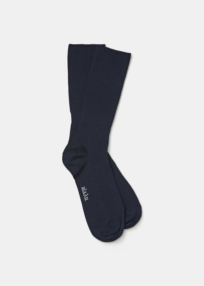 Aiayu - Wool Rib Socks - Navy