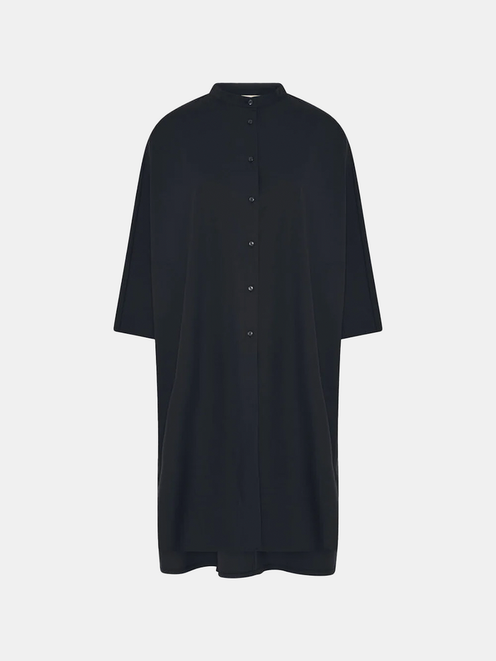 Frau - Seoul Long Wool Shirt - Dark Navy